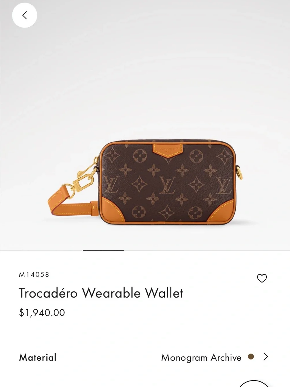 Louis Vuitton Monogram Trocadero Wearable Wallet Canvas Bag